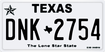 TX license plate DNK2754