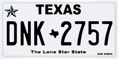 TX license plate DNK2757