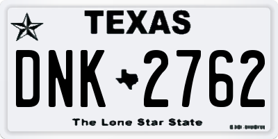 TX license plate DNK2762