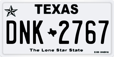 TX license plate DNK2767