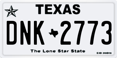 TX license plate DNK2773
