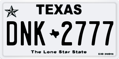 TX license plate DNK2777
