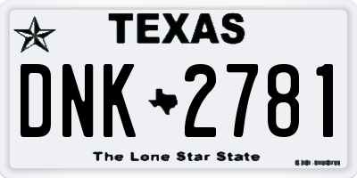 TX license plate DNK2781