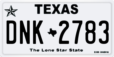 TX license plate DNK2783