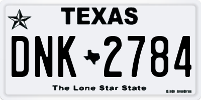 TX license plate DNK2784