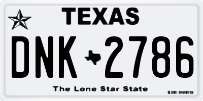 TX license plate DNK2786