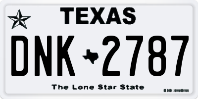 TX license plate DNK2787