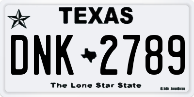 TX license plate DNK2789