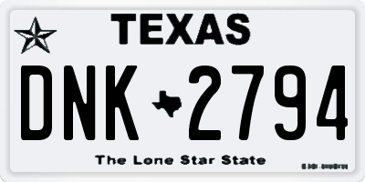 TX license plate DNK2794