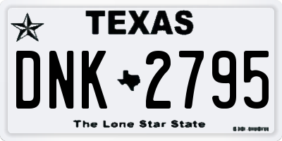 TX license plate DNK2795