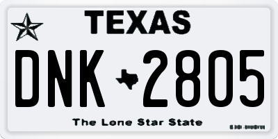 TX license plate DNK2805