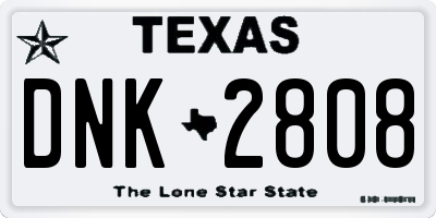 TX license plate DNK2808