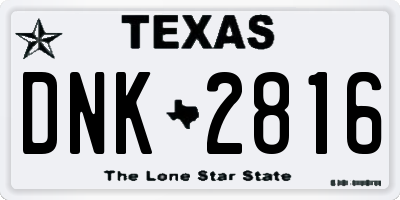TX license plate DNK2816