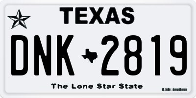 TX license plate DNK2819