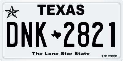 TX license plate DNK2821