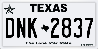 TX license plate DNK2837