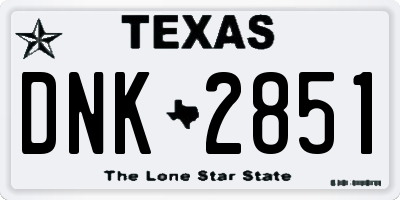 TX license plate DNK2851
