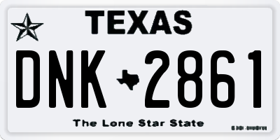 TX license plate DNK2861