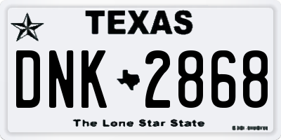 TX license plate DNK2868