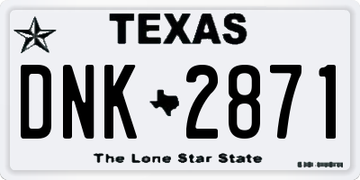 TX license plate DNK2871