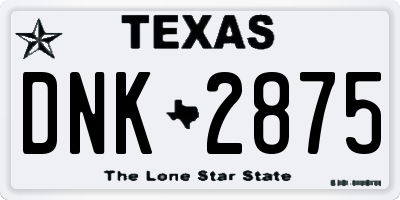 TX license plate DNK2875