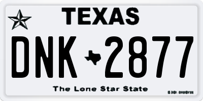 TX license plate DNK2877