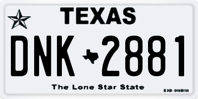 TX license plate DNK2881