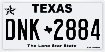 TX license plate DNK2884