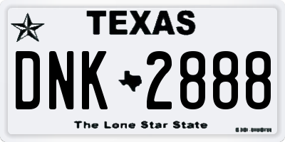 TX license plate DNK2888