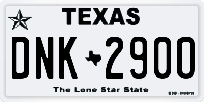 TX license plate DNK2900