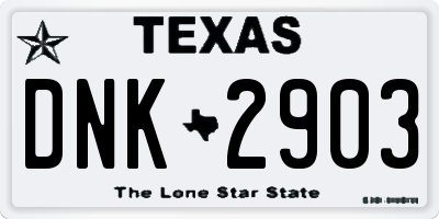 TX license plate DNK2903