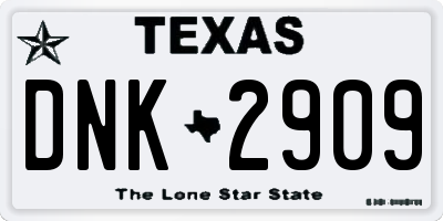 TX license plate DNK2909
