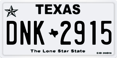 TX license plate DNK2915