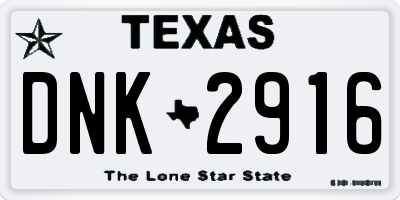 TX license plate DNK2916