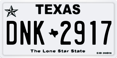 TX license plate DNK2917