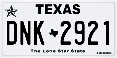 TX license plate DNK2921