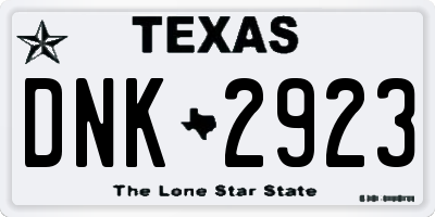 TX license plate DNK2923
