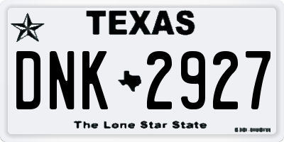 TX license plate DNK2927