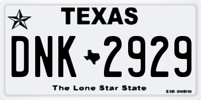 TX license plate DNK2929