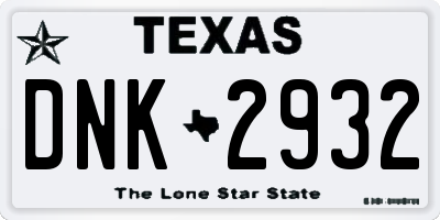 TX license plate DNK2932