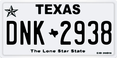 TX license plate DNK2938