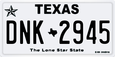 TX license plate DNK2945