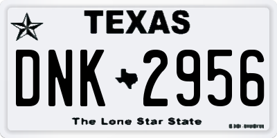 TX license plate DNK2956
