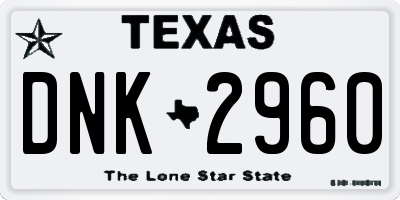TX license plate DNK2960