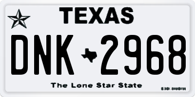 TX license plate DNK2968