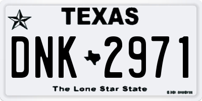TX license plate DNK2971