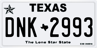 TX license plate DNK2993