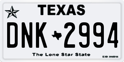 TX license plate DNK2994
