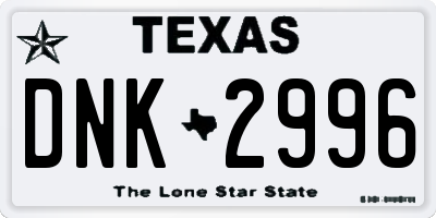 TX license plate DNK2996