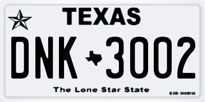 TX license plate DNK3002